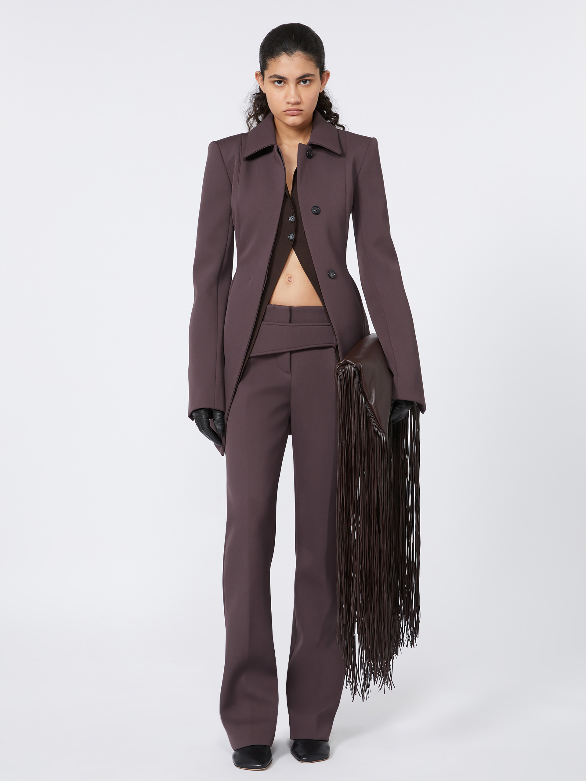BANDA1234 Slim trousers with asymmetrical belt - RUNWAY - 2
