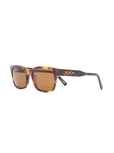 ZEGNA tortoiseshell square frame sunglasses outlook