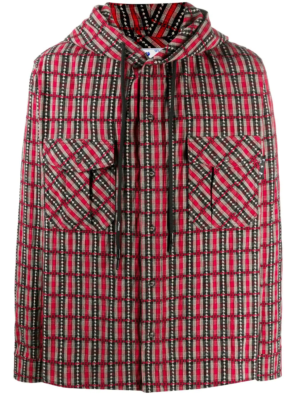 checked hooded jacket - 1