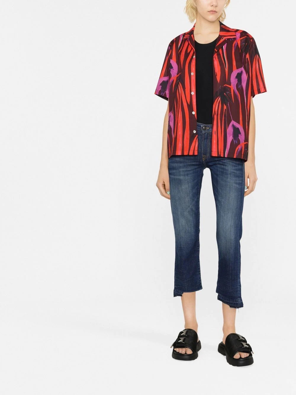high-rise cropped jeans - 2
