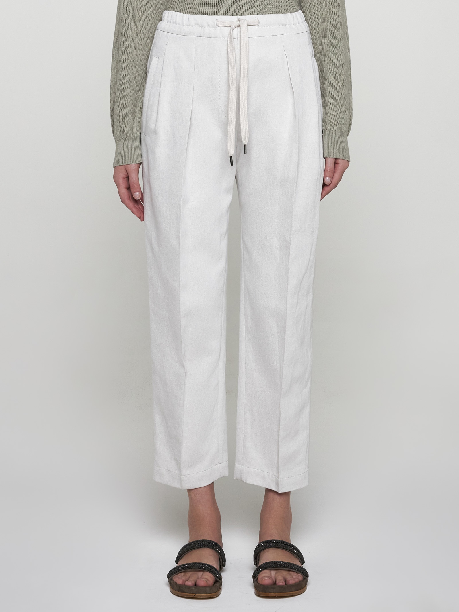 Cotton and linen trousers - 3