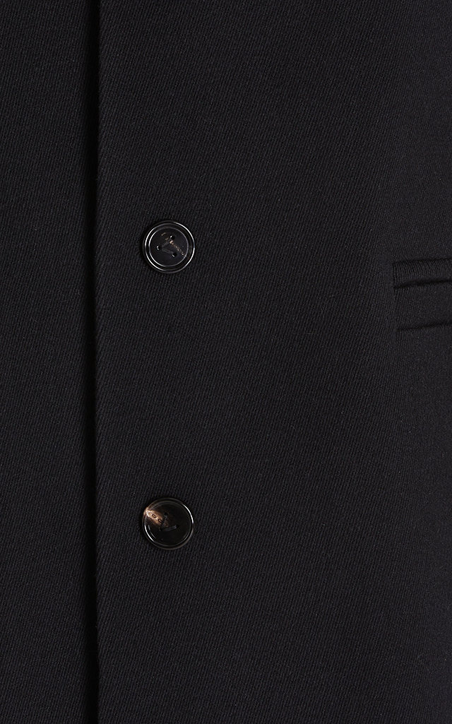 Single-Breasted Wool-Blend Coat black - 5