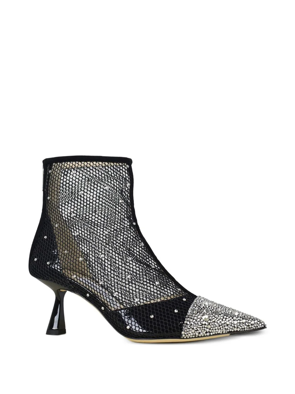 crystal-embellished mesh boots - 1