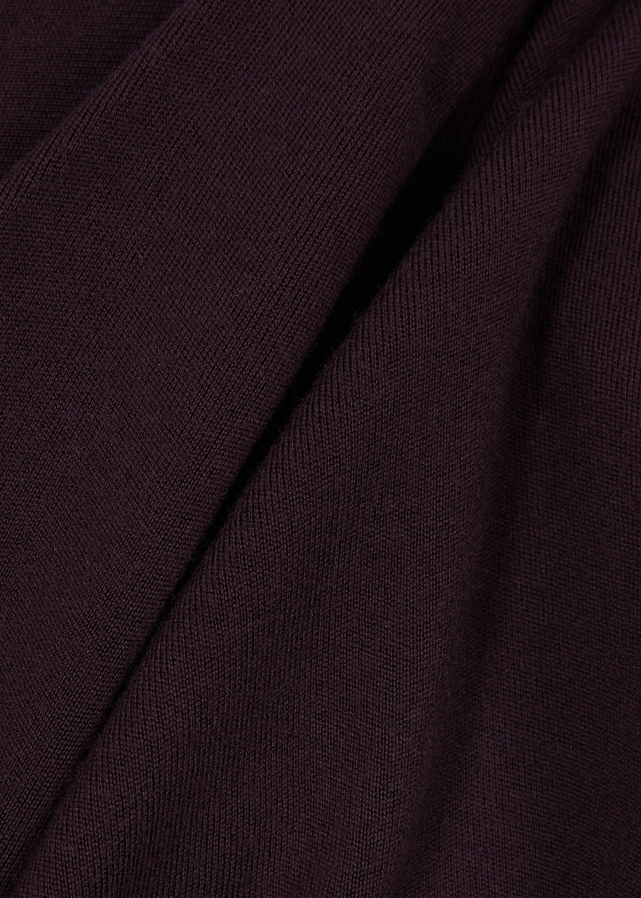 Hooded cross-over wool top - 5
