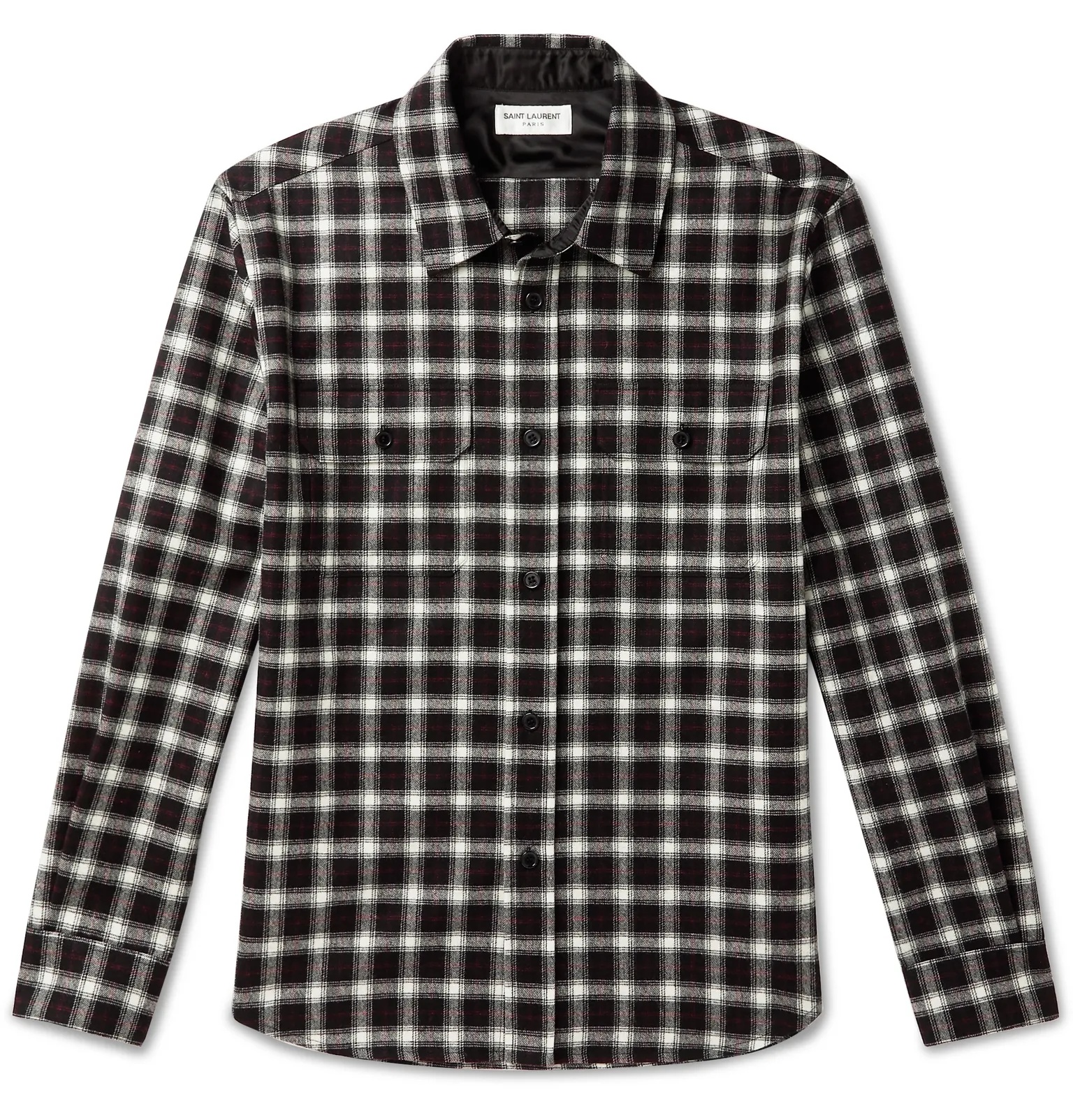 Checked Wool-Blend Flannel Shirt - 1