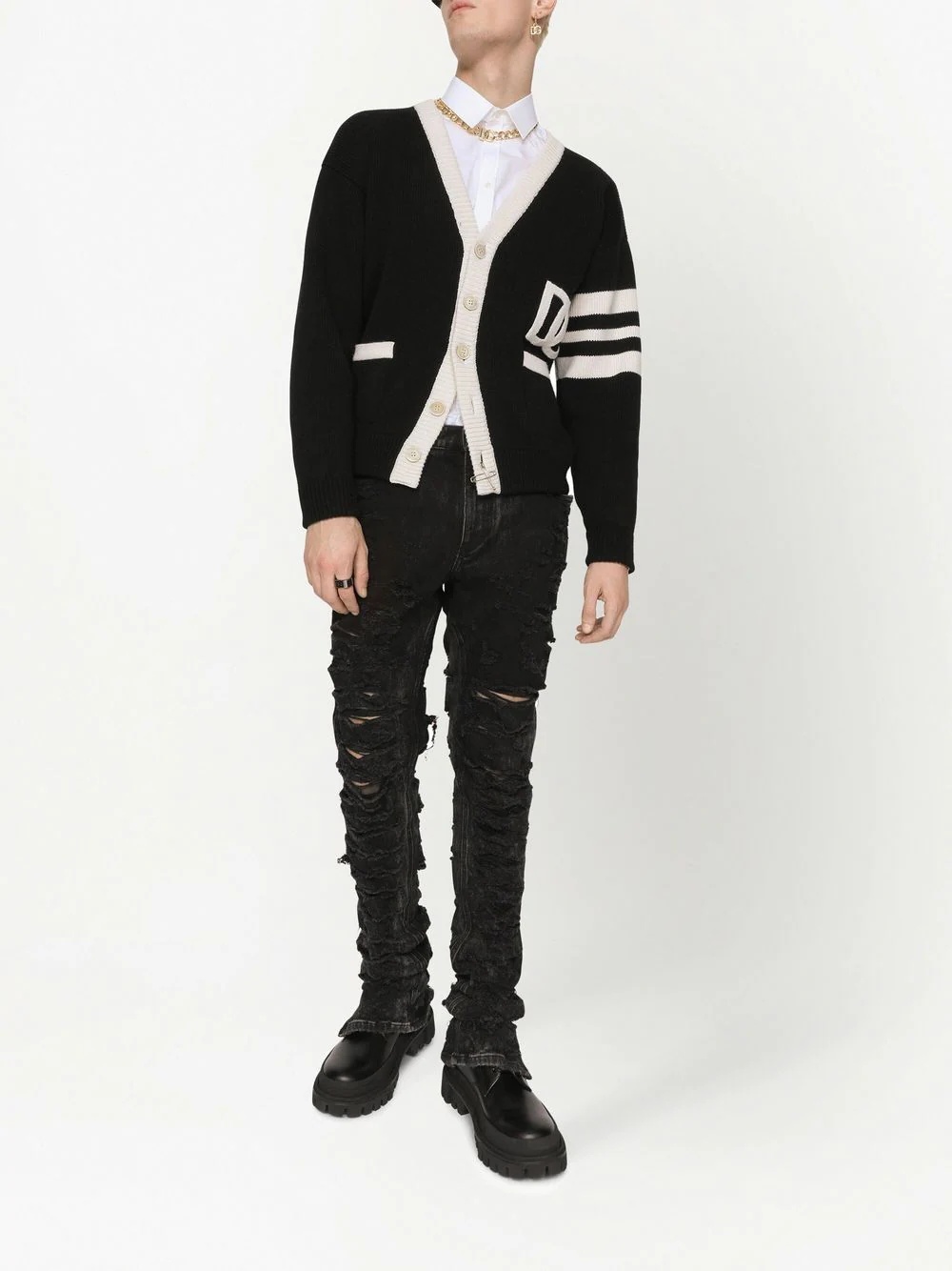 DG logo virgin wool cardigan - 2