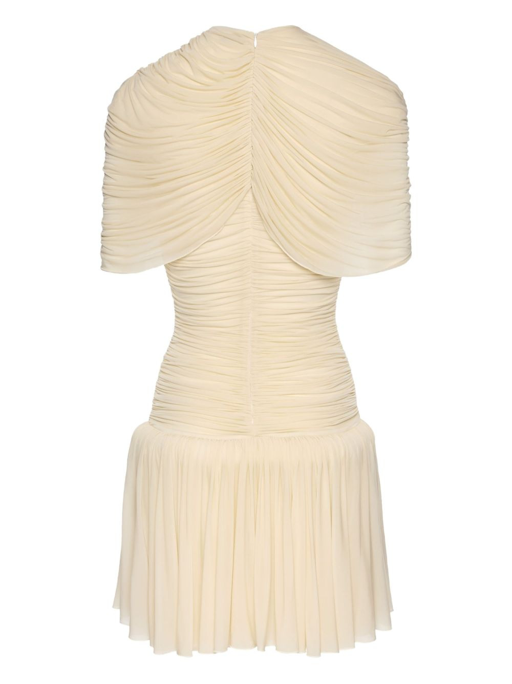 draped-pleated mini dress - 2