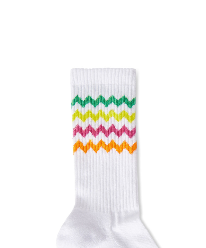 MSGM Solid color cotton socks with multicolor details outlook