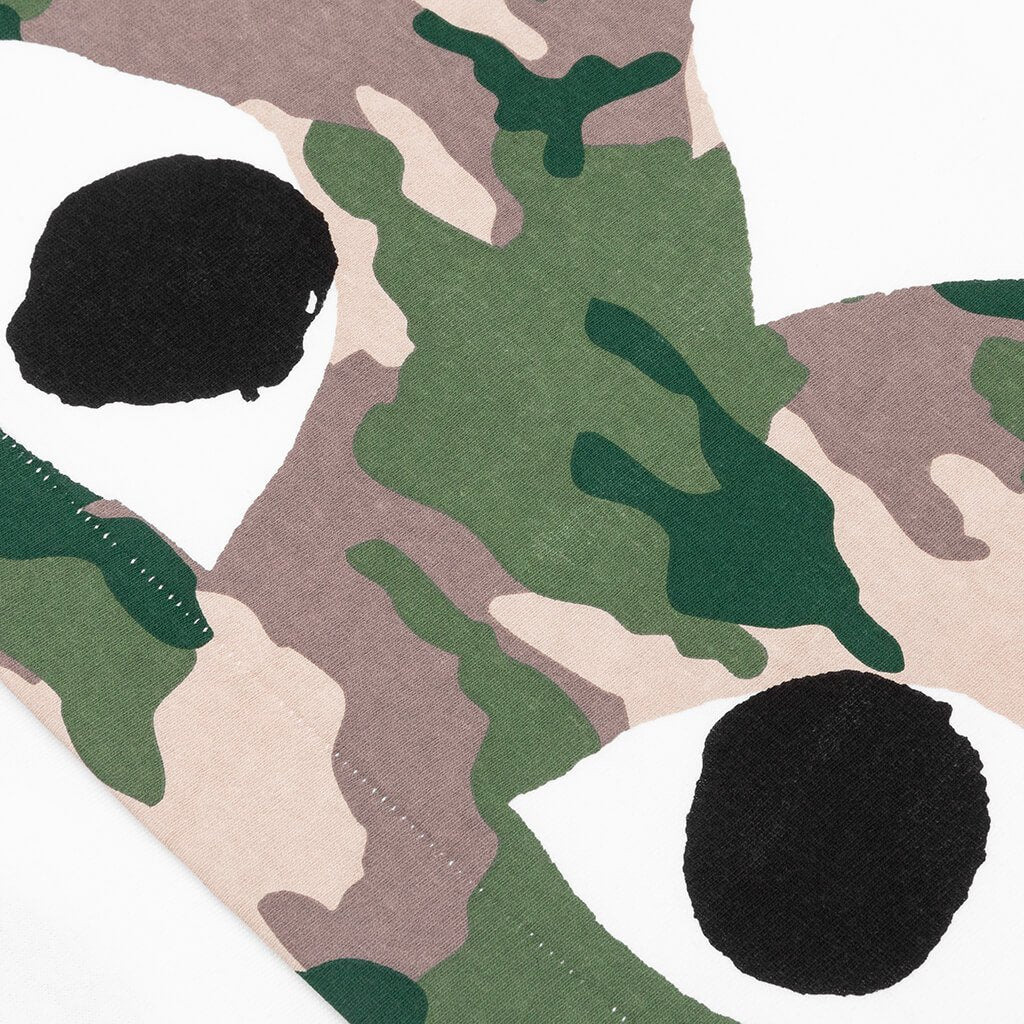 COMME DES GARCONS PLAY CAMOUFLAGE EDGE HEART T-SHIRT - WHITE - 5