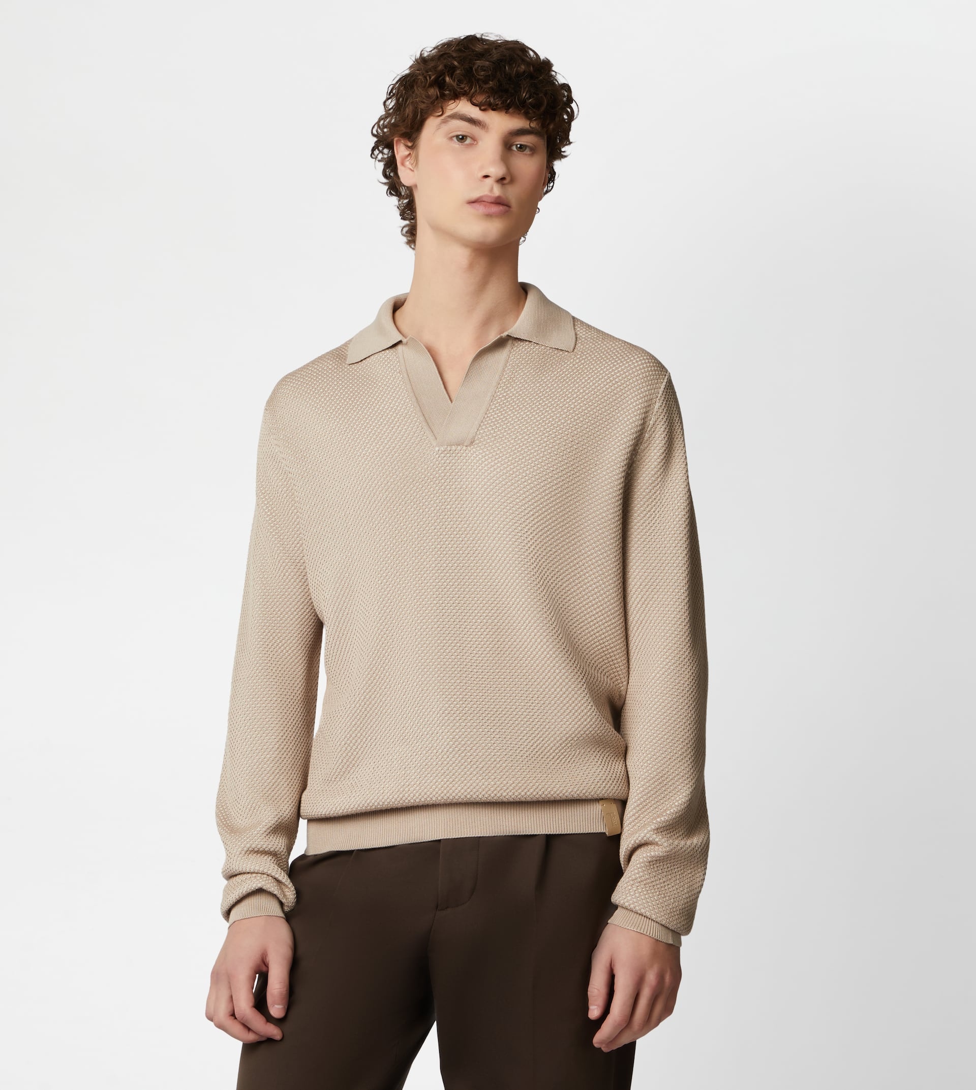 POLO SHIRT IN KNIT - BEIGE - 2