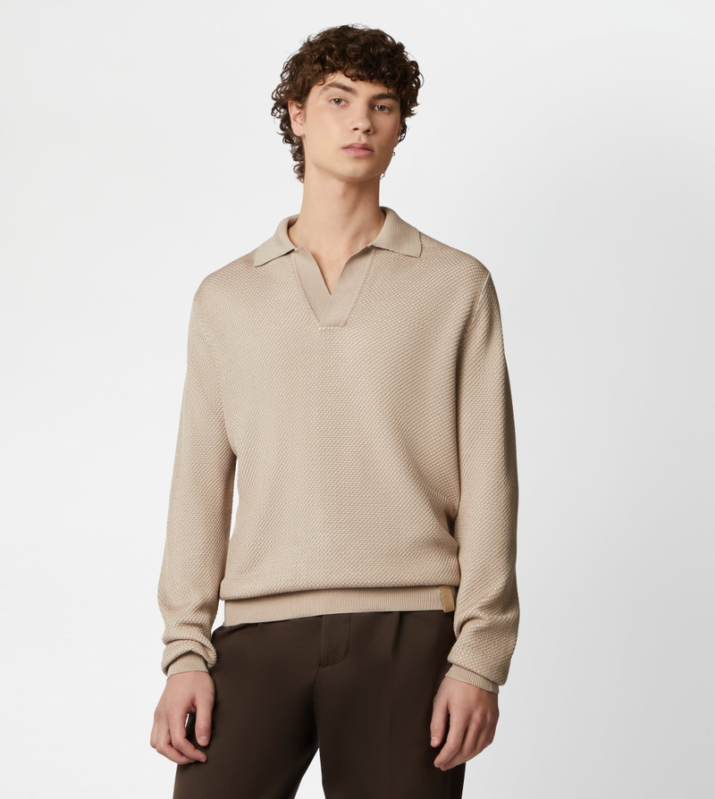 Tod's POLO SHIRT IN KNIT - BEIGE outlook