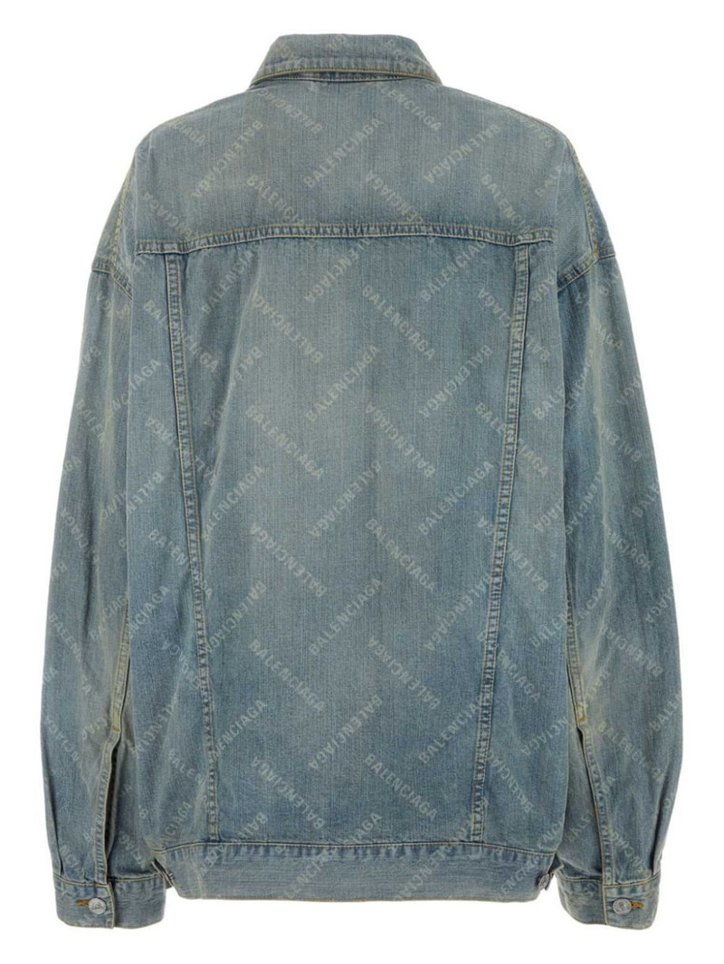 BALENCIAGA logo-print denim jacket outlook