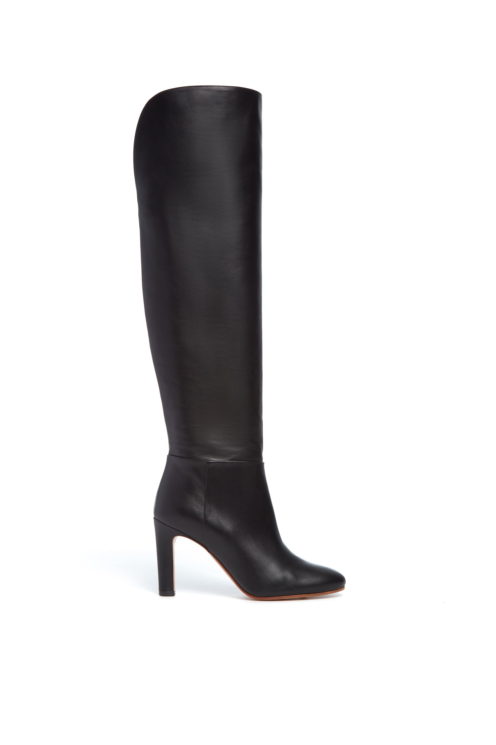Linda Over-the-Knee Boot in Black Leather - 1
