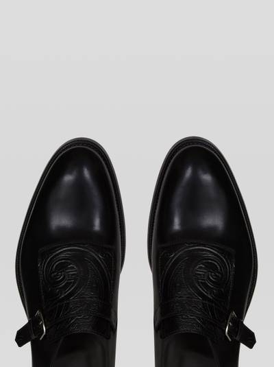 Etro LEATHER MONK STRAPS WITH PAISLEY PATTERN outlook