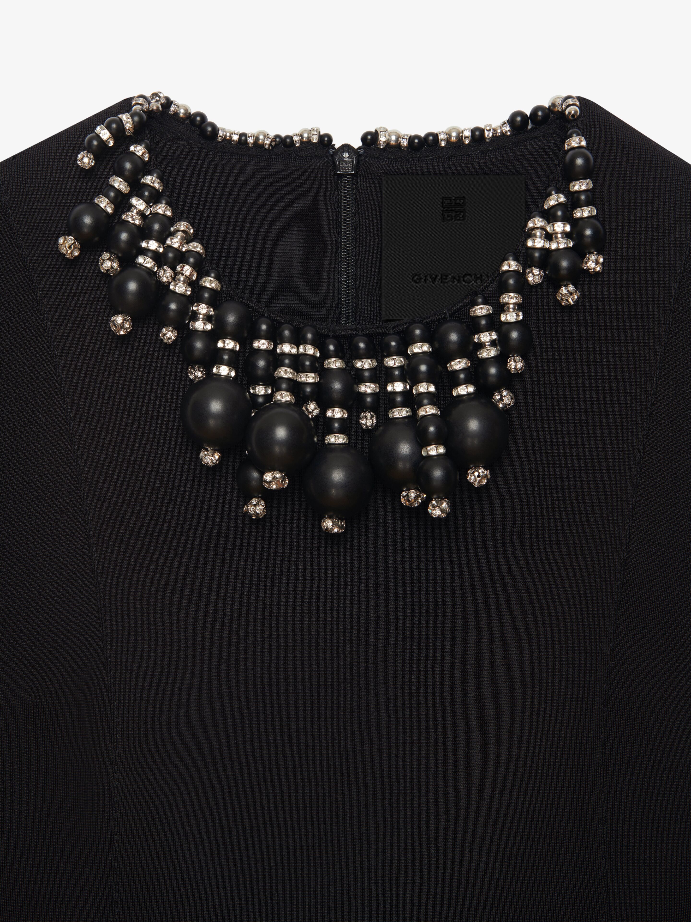MINI DRESS IN VISCOSE WITH PEARL EMBROIDERY - 5