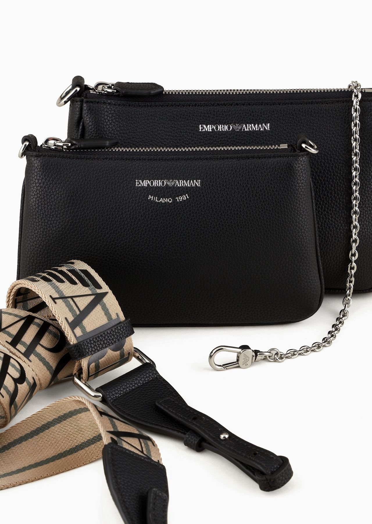 Deer-print double mini bag with shoulder strap - 5