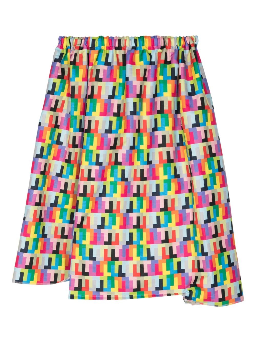 geometric-print asymmetric skirt - 2