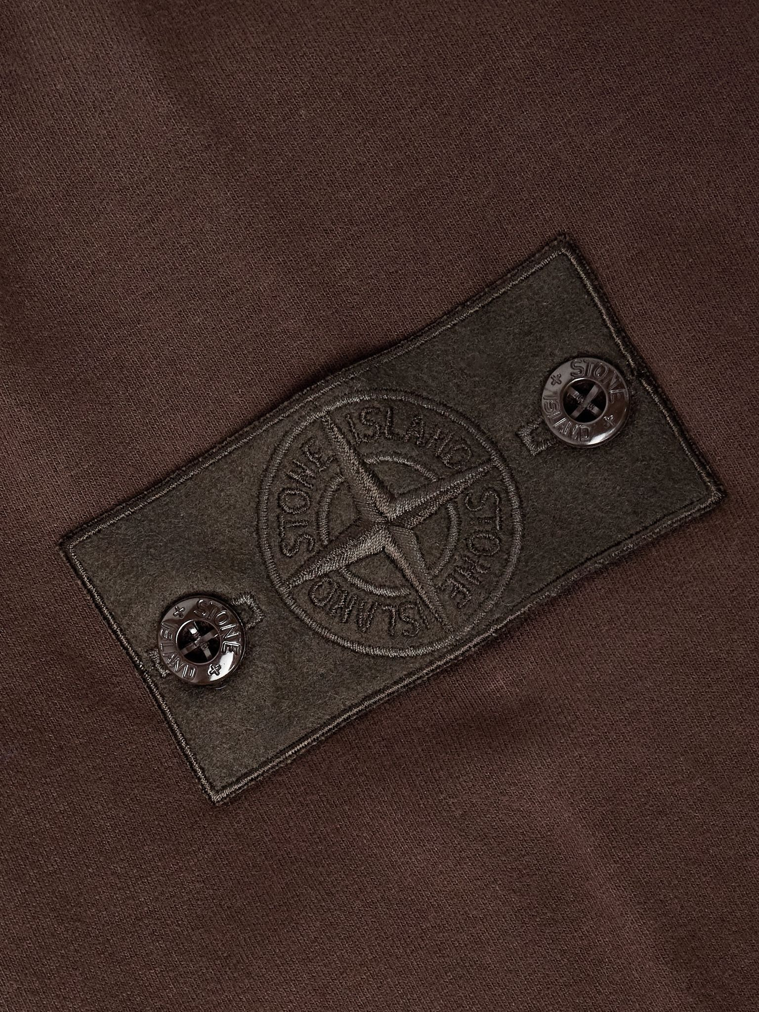 Ghost Logo-Appliquéd Organic Cotton-Jersey Sweatshirt Brown - 5
