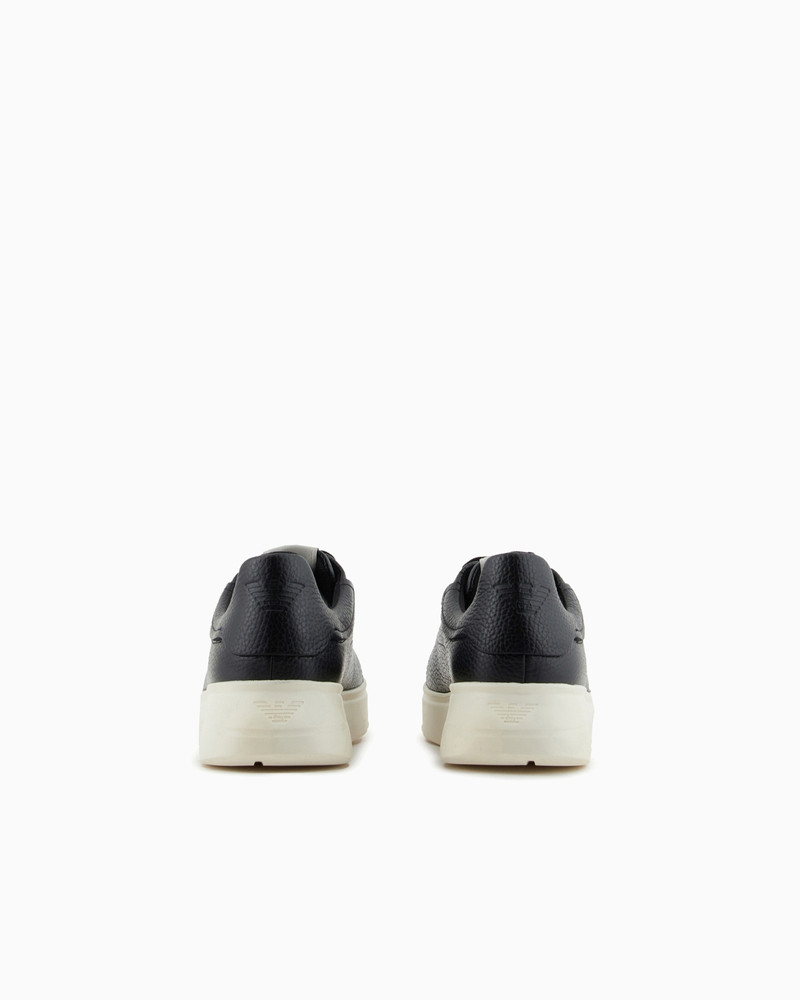 EMPORIO ARMANI Tumbled leather sneakers outlook