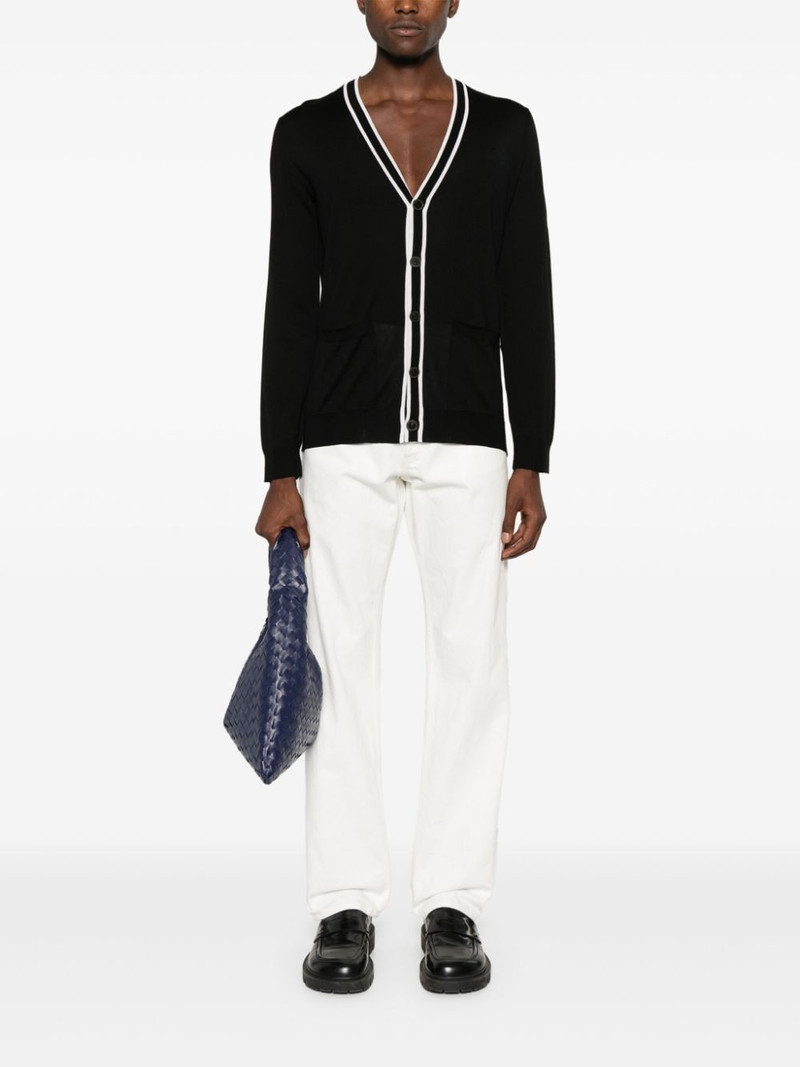 Valentino contrasting-trim virgin wool cardigan outlook