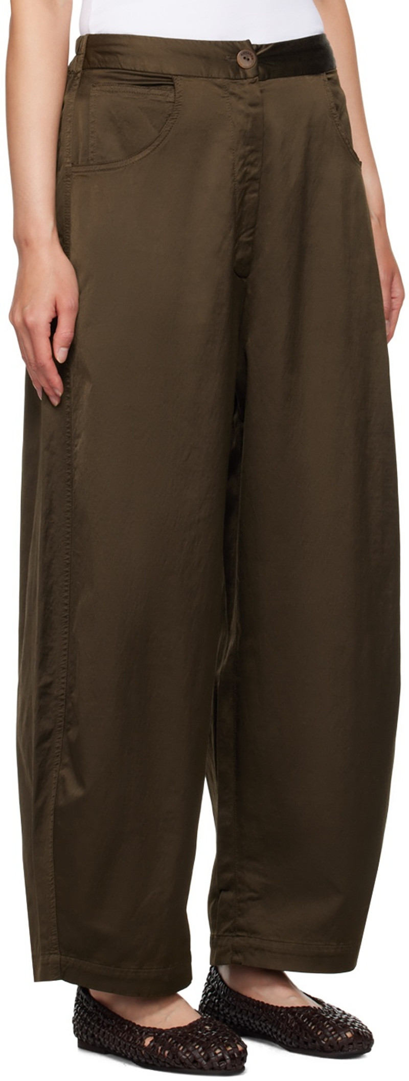 CORDERA Brown Curved Trousers outlook