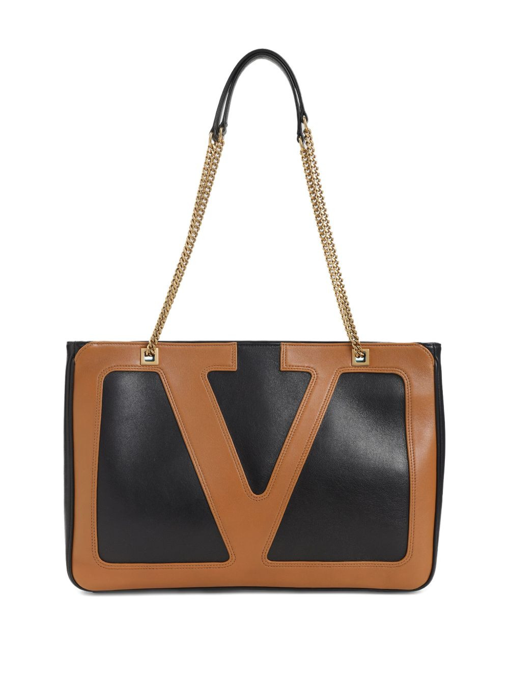 V-detail chain tote bag - 4