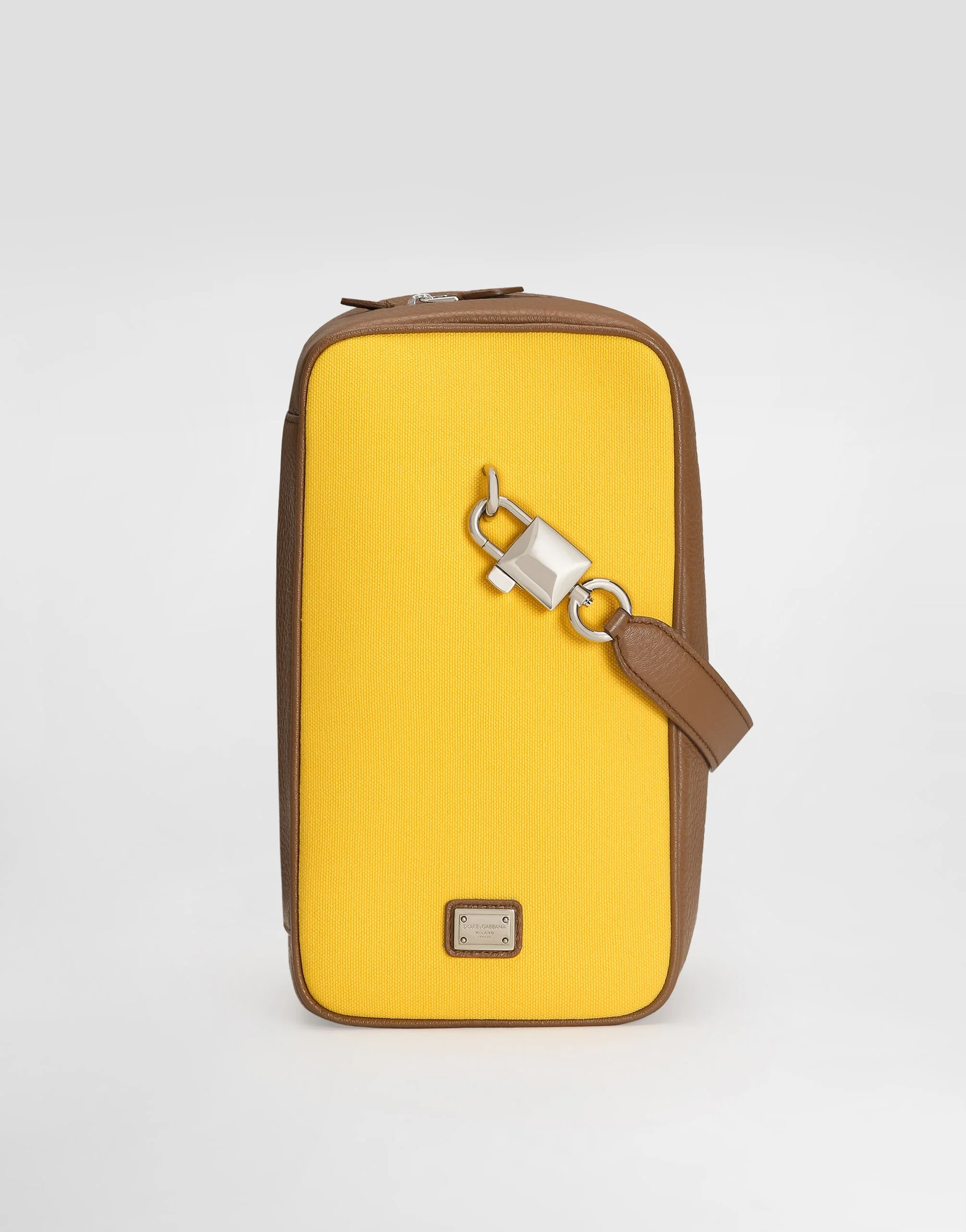 Lock canvas and calfskin handbag - 1