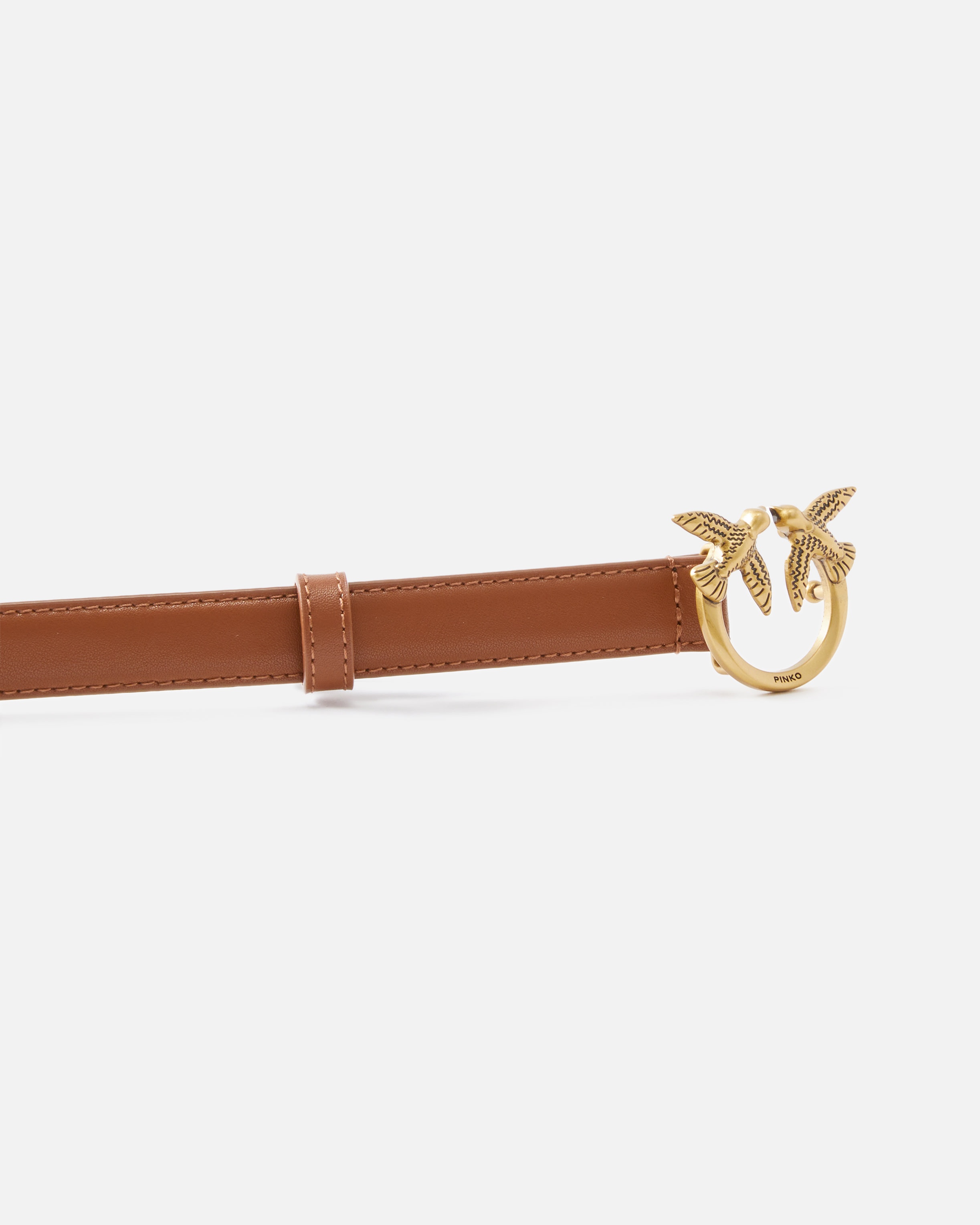 LOVE BIRDS THIN LEATHER BELT 2CM - 5