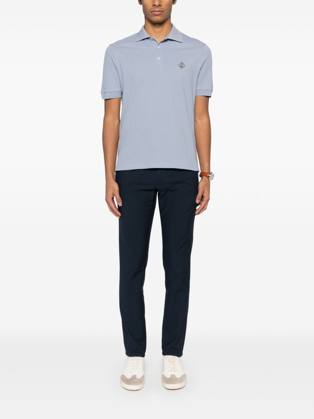 embroidered-logo polo shirt - 2