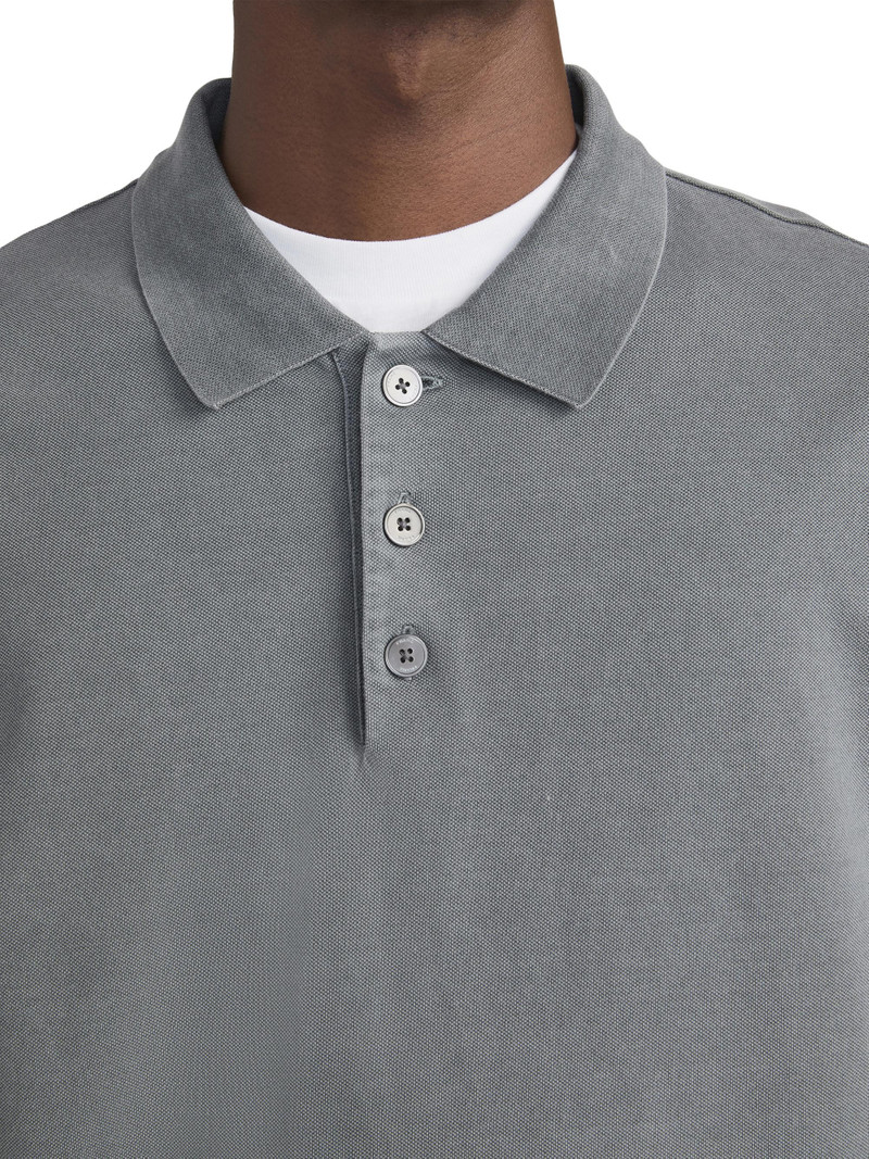 Men's Washed Light Pique Polo Shirt - Antique Modern Grey 7