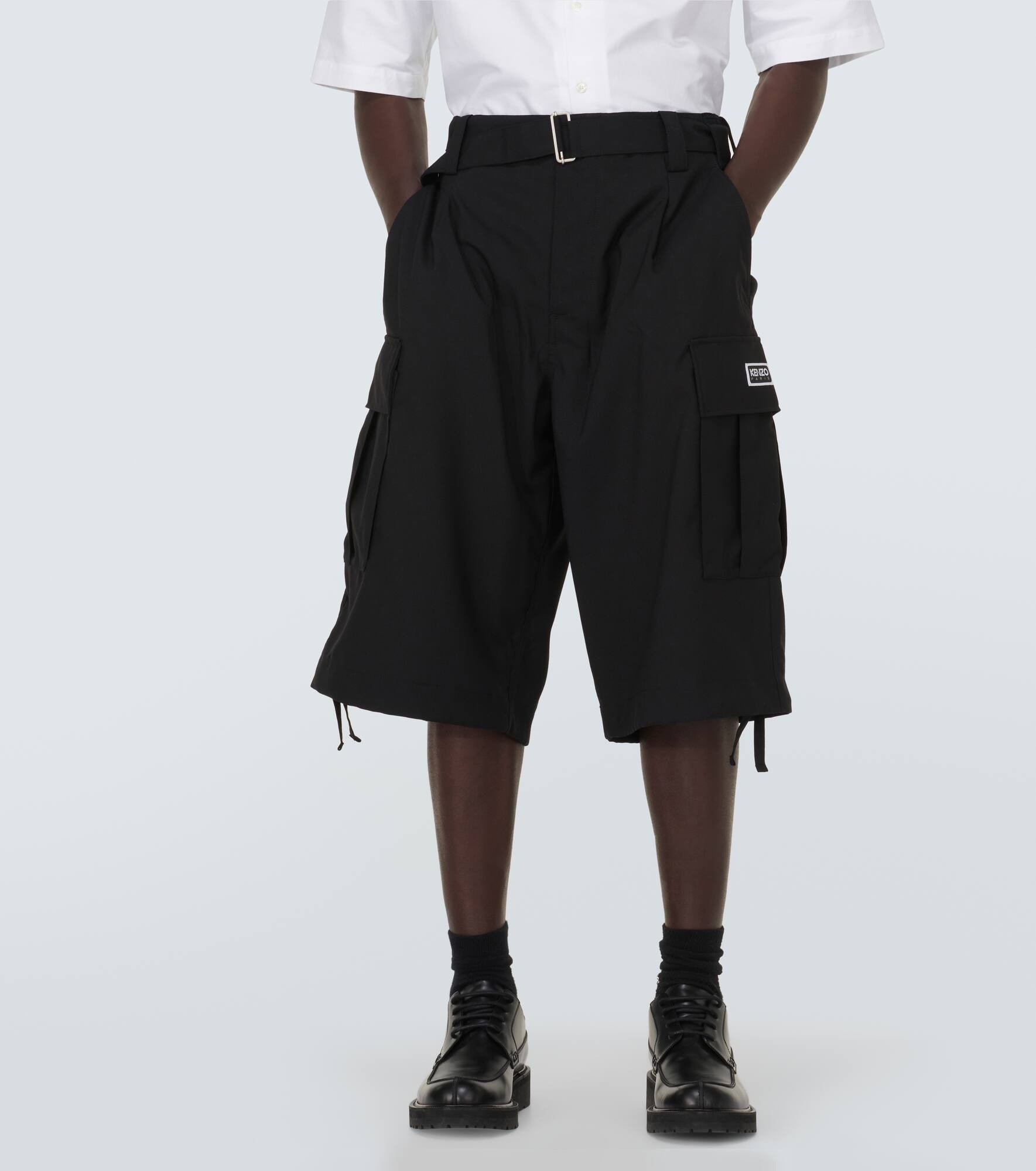 Virgin wool cargo shorts - 3