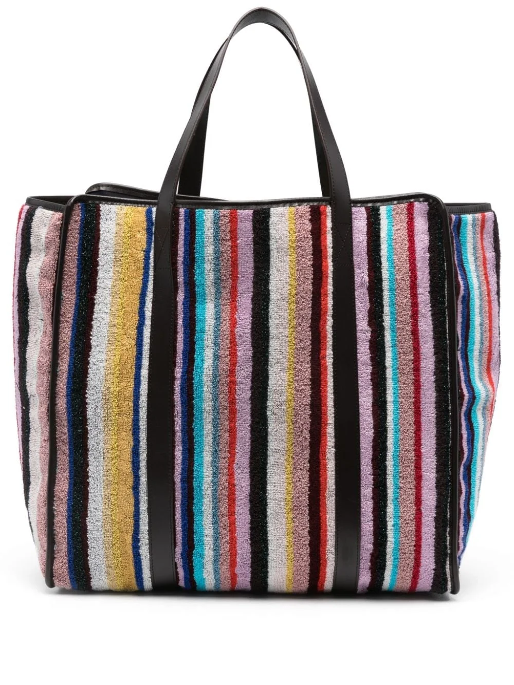 striped terry-cloth tote bag - 1