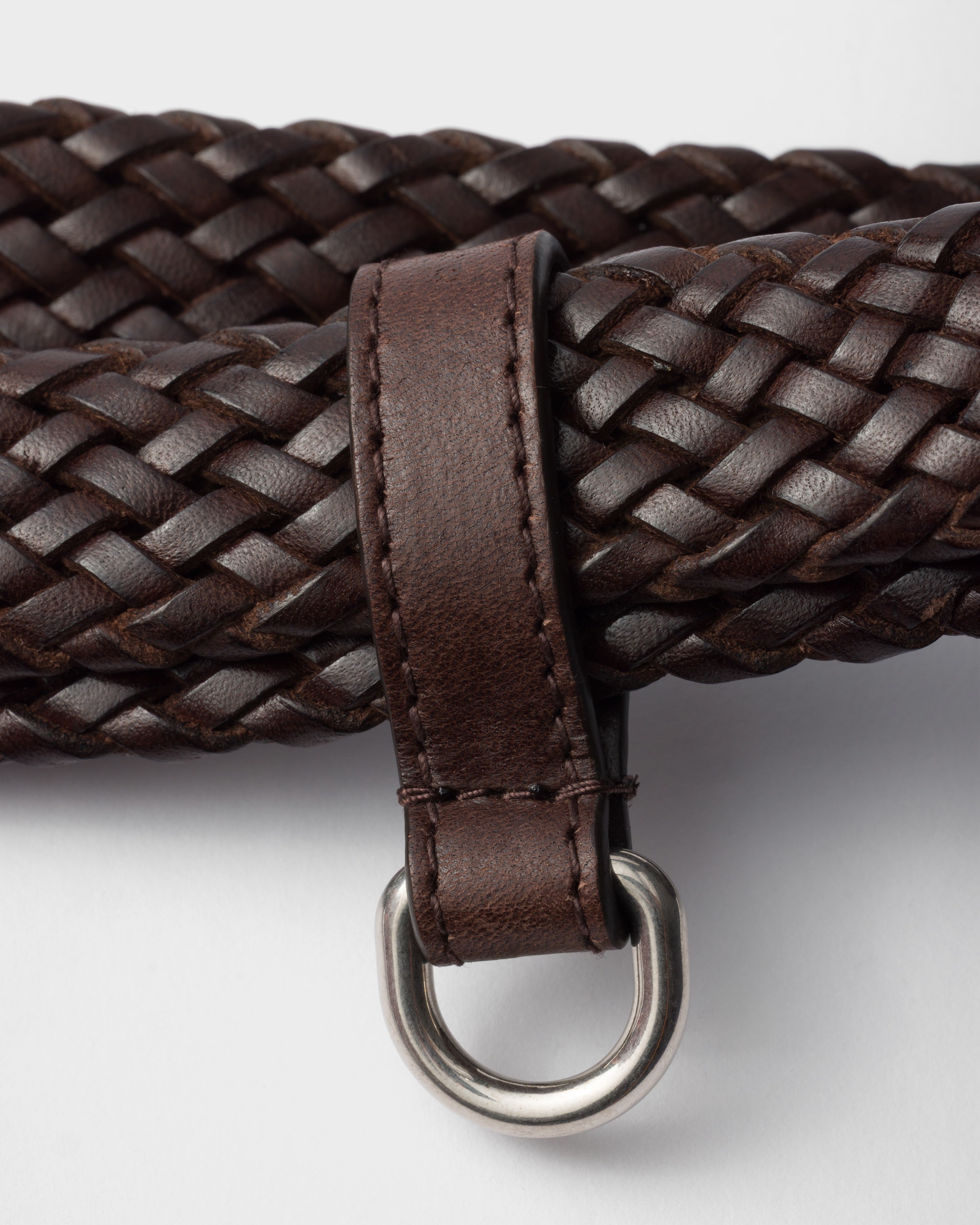 Narrow braided leather belt - 3