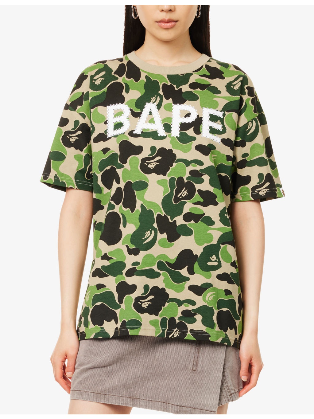 Camouflage Rhinestone-Branding Cotton-Jersey T-Shirt - 3