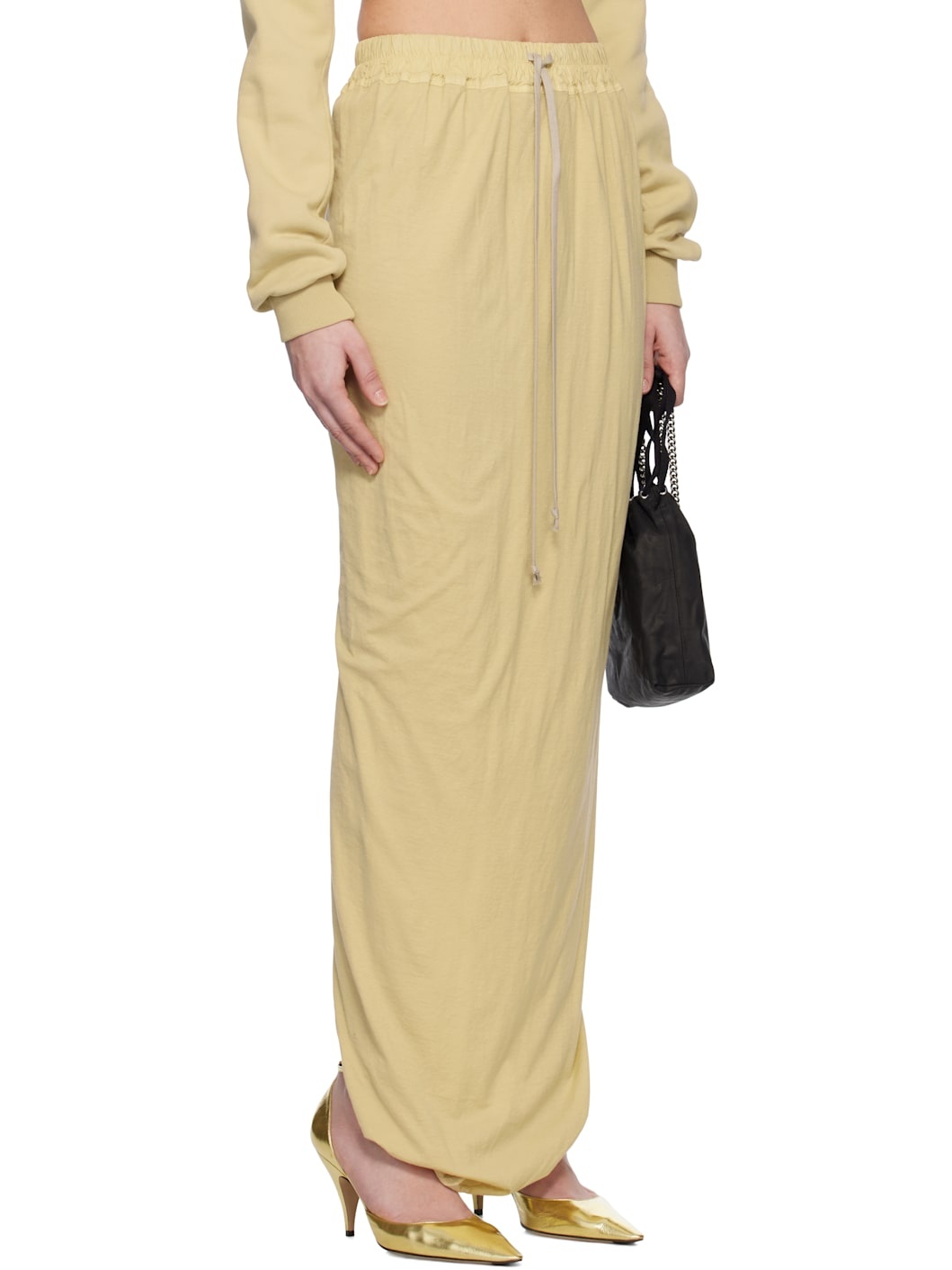 Beige Hollywood Pull On Pillar Maxi Skirt - 2