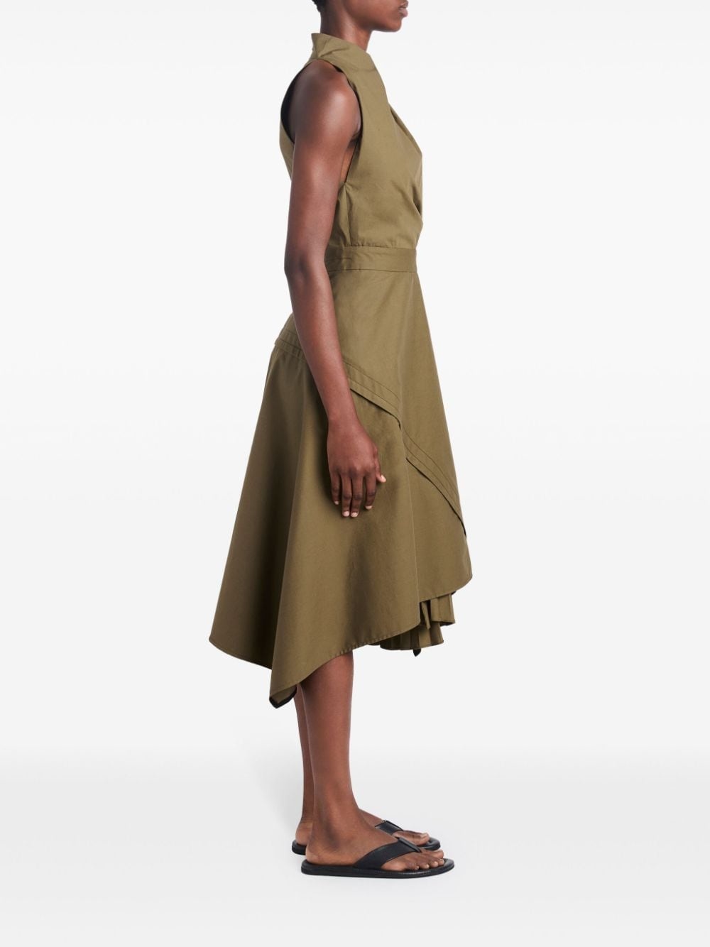 layered poplin wrap dress - 3