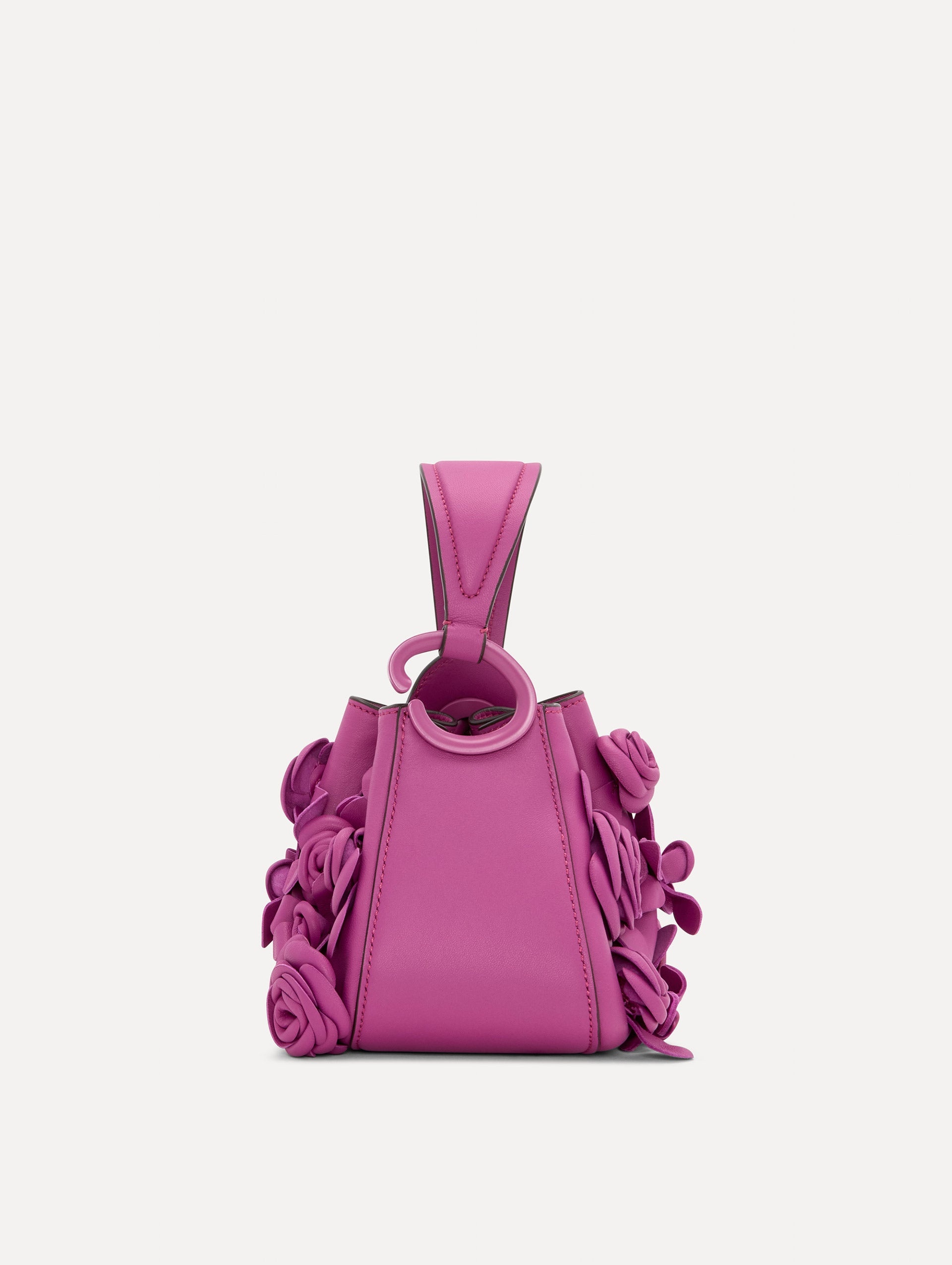 NANO FLORAL APPLIQUÉ O HANDLE BAG - 3