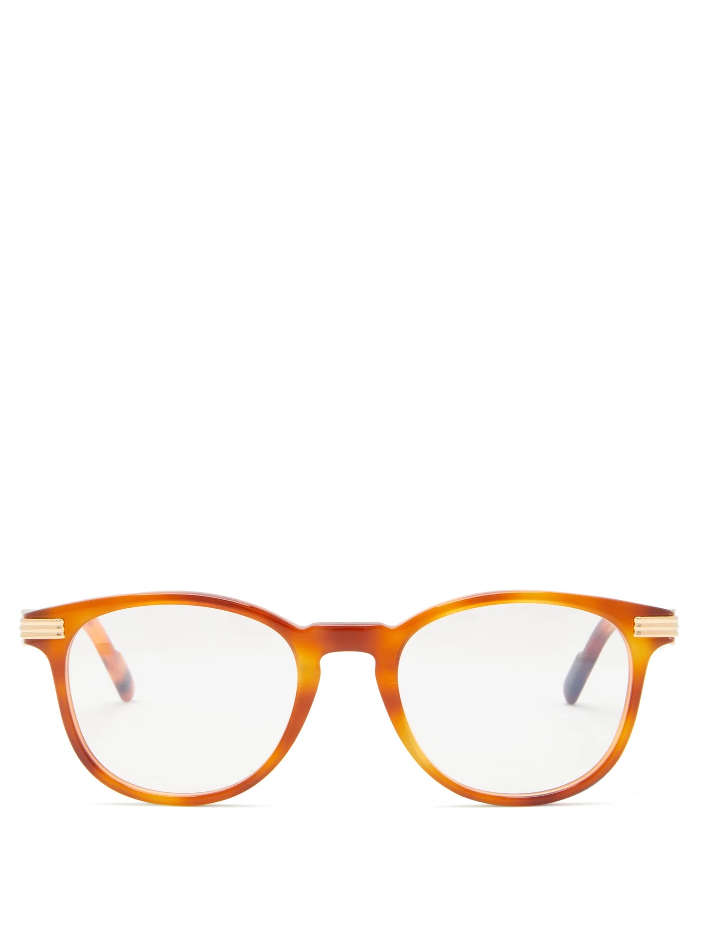 Havana round tortoiseshell-acetate glasses - 1