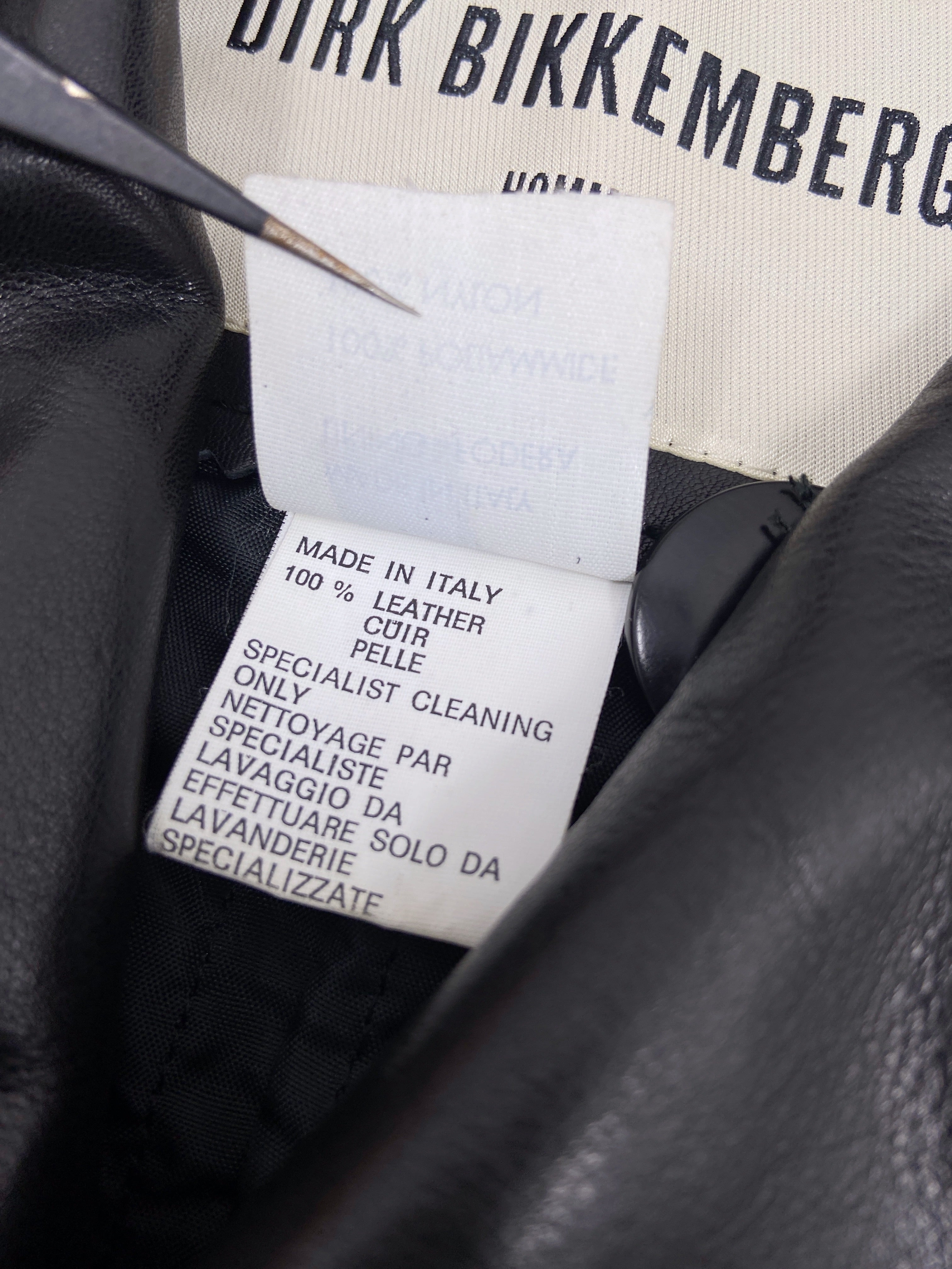 zOthers - Dirk Bikkembergs Fall 1996  Bungee Cord Cock Ring Bondage Lambskin Leather Coat Jacket 46 - 21