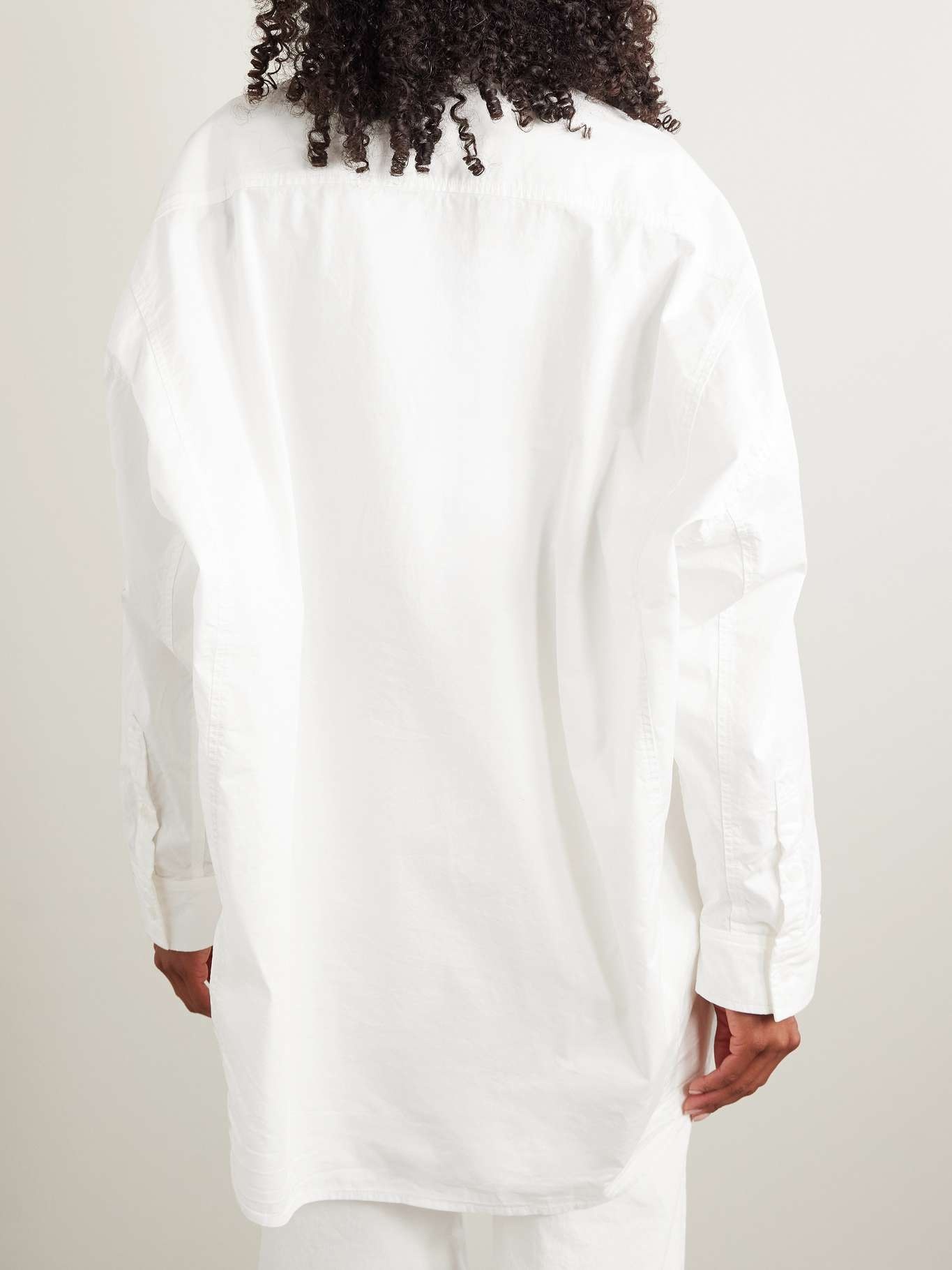 Cocoon cotton-poplin shirt White - 4