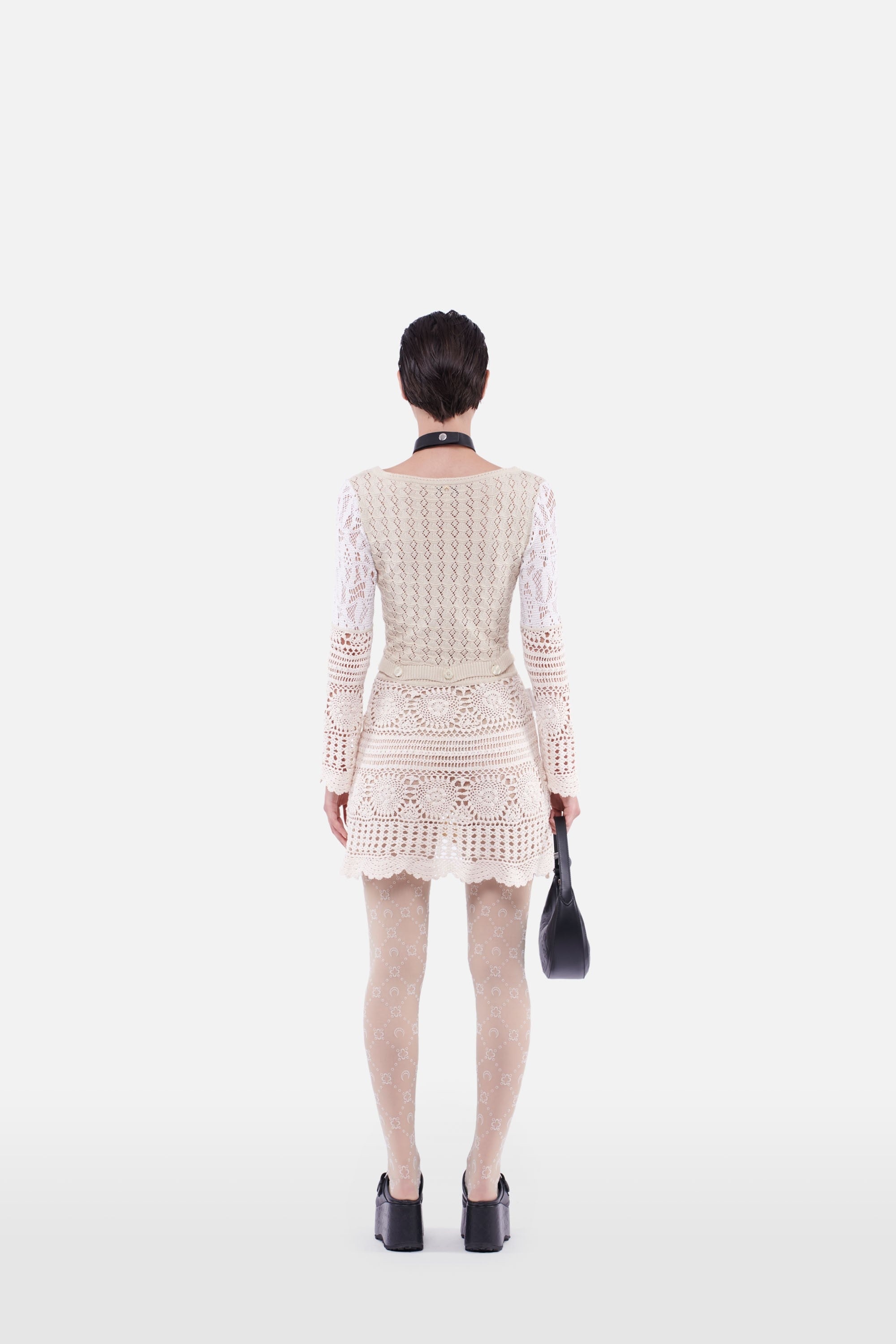 Regenerated Crochet Mini Dress - 4