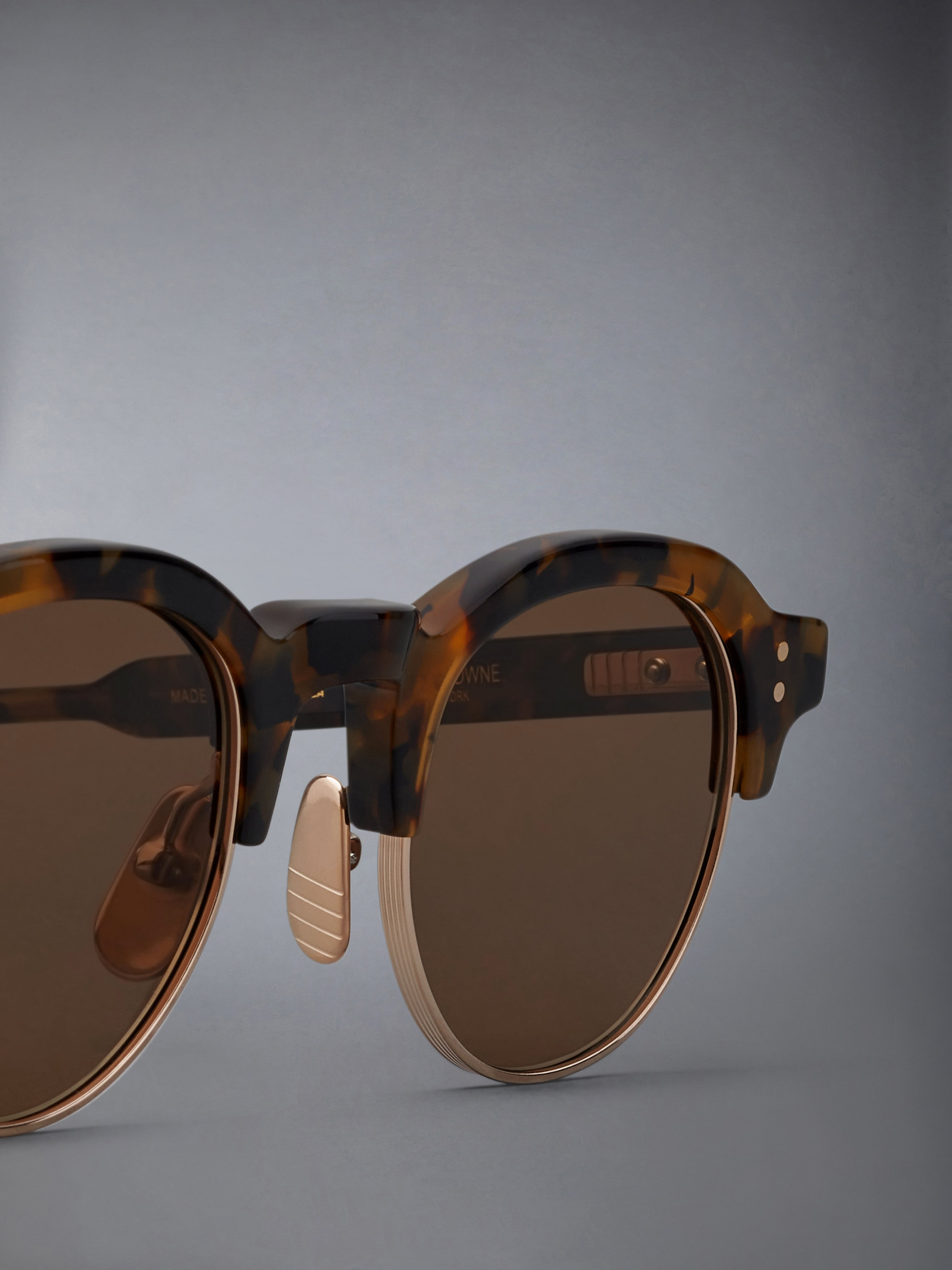 TOKYO TORTOISE AND 12K GOLD ACETATE AND TITANIUM OVAL SUNGLASSES - 7