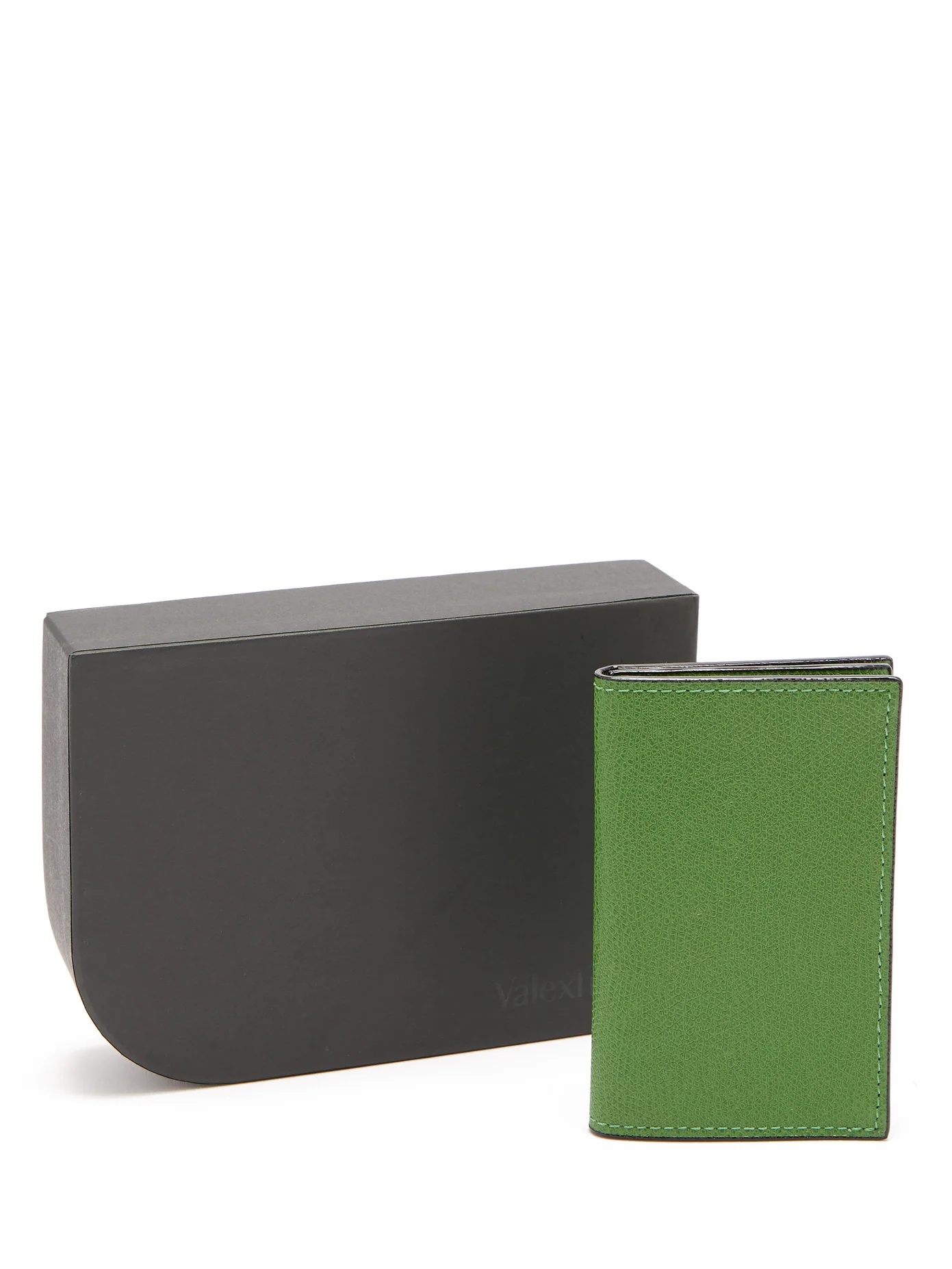 Compact bi-fold grained leather wallet - 4