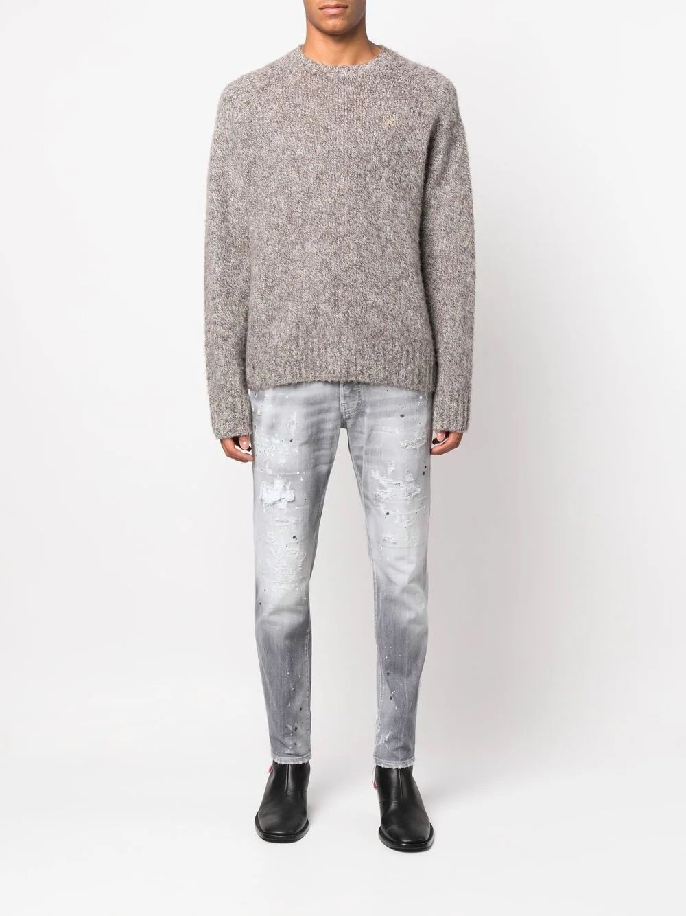 acid-wash straight-leg jeans - 2