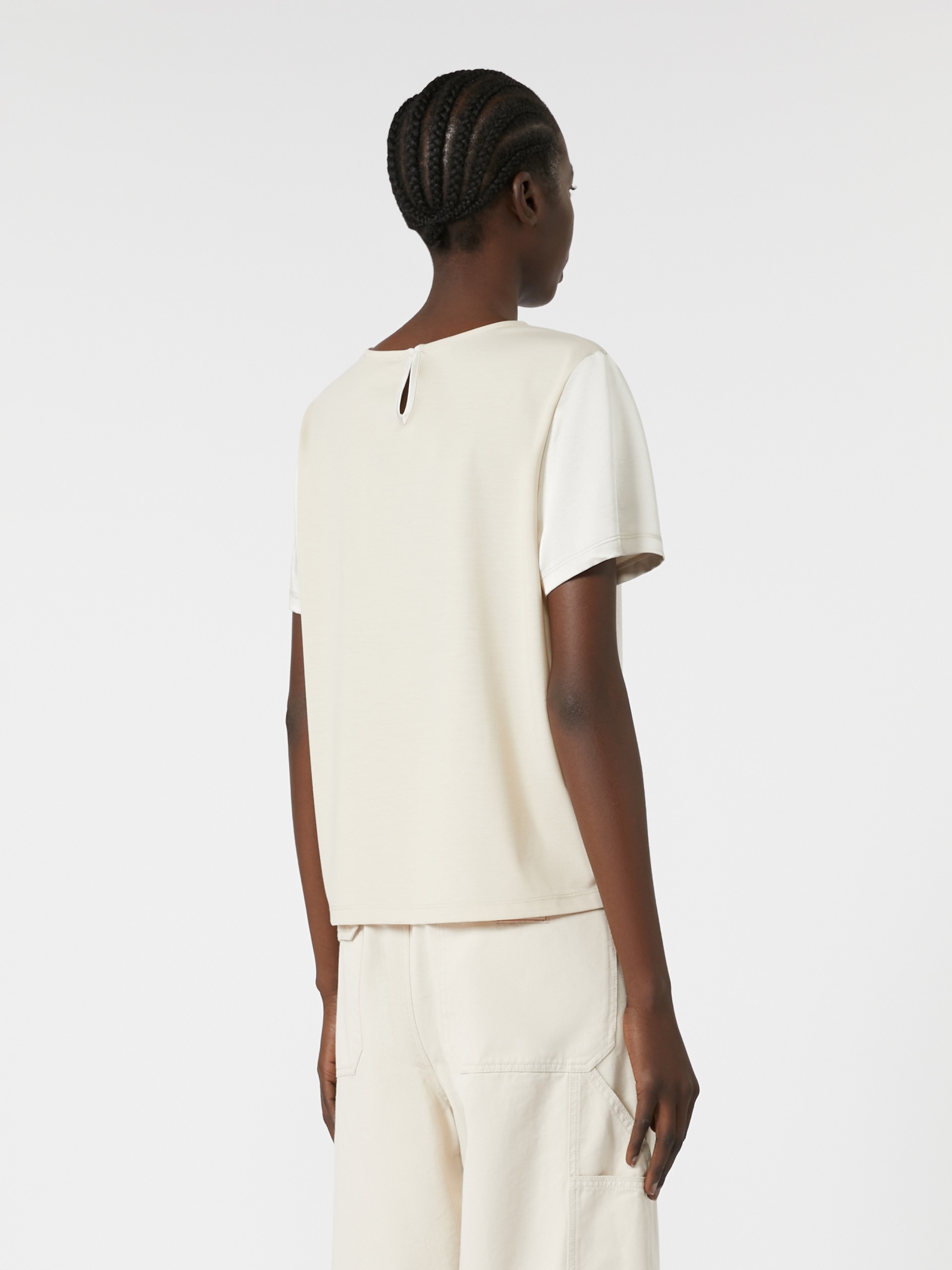 GILBERT Satin and jersey T-shirt - 4