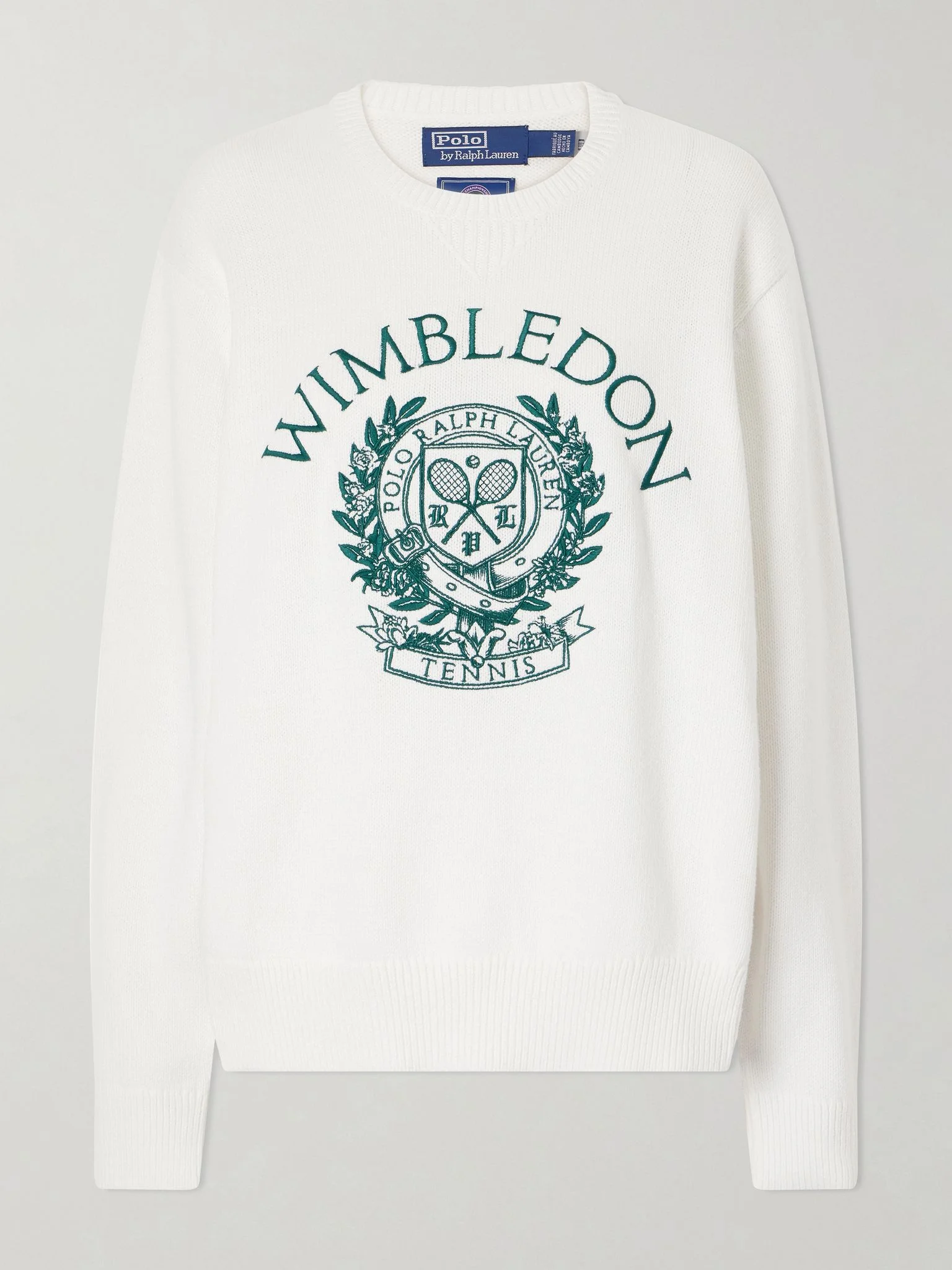 + Wimbledon logo-embroidered cotton sweater White - 1