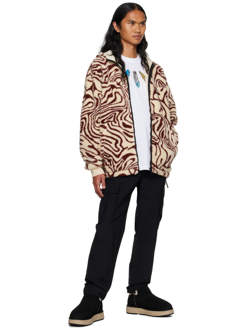 Marcelo Burlon County Of Milan Beige & Burgundy AOP Fluid Jacket outlook