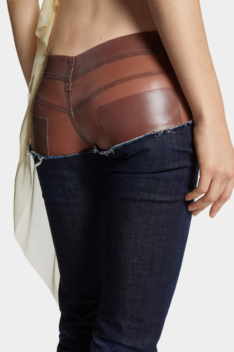 DARK URBAN WASH BOOTCUT SHARPEI PEEKABOO JEANS 6