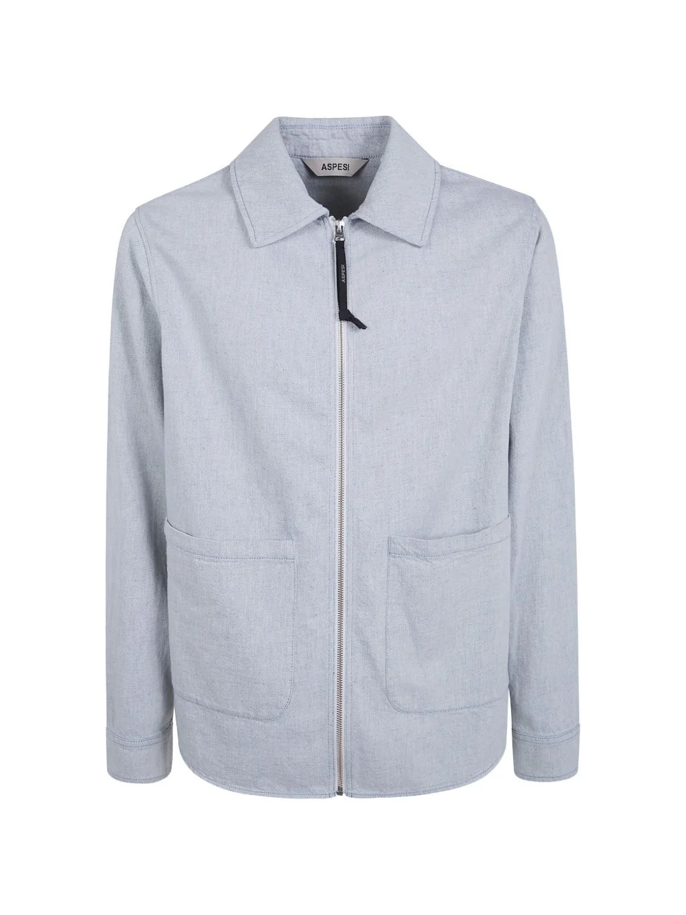 zip-up patch-pocket overshirt - 1