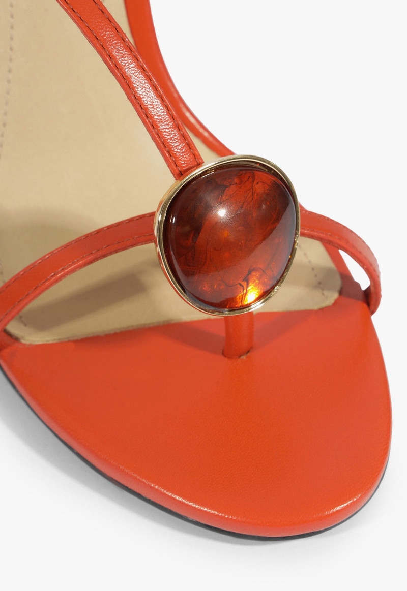 Azure Embellished Leather Sandal 6